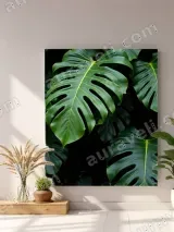 Tropical Monstera Leaf Canvas Wall Art for Living Room Bedroom Home Decor – view 4