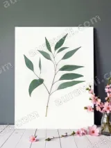 Eucalyptus Leaf Minimalist Canvas Wall Art for Living Room Home Decor – view 2