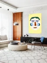 Whimsical Face Abstract Canvas Wall Art for Living Room Home Decor – view 5