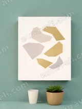 Abstract Geometric Gold & Blush Canvas Wall Art for Living Room Home Decor – view 3