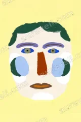 Whimsical Face Abstract Canvas Wall Art for Living Room framed modern home decor