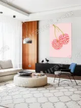 Checkered Cherries Canvas Wall Art for Living Room Bedroom Home Decor – view 5