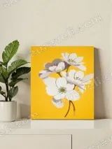 White Floral Canvas Wall Art for Bedroom and Living Room Home Decor – view 2