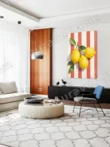 Lemons on Red-White Striped Canvas Wall Art for Home Decor – view 5