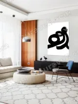 Abstract Black Brushstroke Canvas Wall Art for Living Room Home Decor – view 5