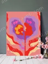Vibrant Abstract Floral Canvas Wall Art for Living Room Decor