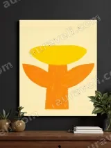 Abstract Citrus - toned Botanical Canvas Wall Art for Living Room Decor – view 3