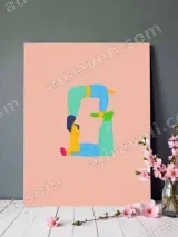 Playful Abstract Human Figure Canvas Wall Art for Living Room Decor – view 3