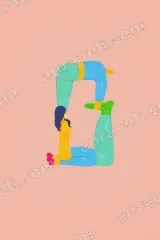 Playful Abstract Human Figure Canvas Wall Art for Living framed modern home decor