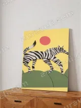 Playful Zebra Canvas Wall Art for Living Room Decor – view 4