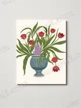 Floral Tulip & Hyacinth Vase Canvas Wall Art for Home Decor – view 3