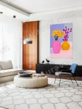 Colorful Floral Vases Canvas Wall Art for Living Room Home Decor – view 5
