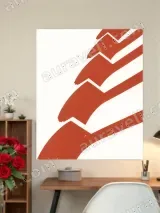 Abstract Red Geometric Canvas Wall Art for Living Room Home Decor