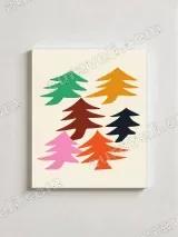 Colorful Abstract Pine Trees Canvas Wall Art for Living Room Home Decor – view 3