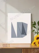 Gray Abstract Geometric Canvas Wall Art for Home Decor