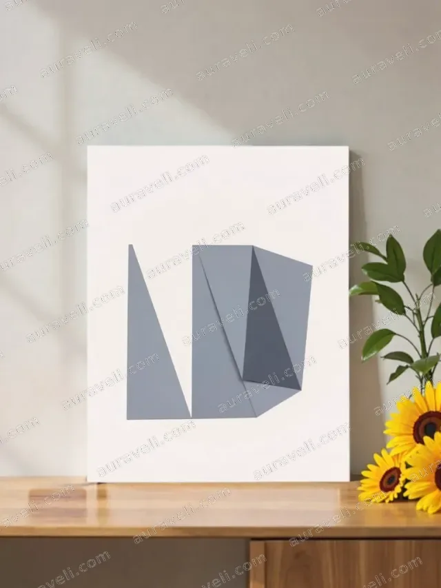 Gray Abstract Geometric Canvas Wall Art for Home Decor — art print