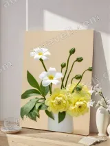 Yellow & White Floral Canvas Wall Art for Living Room Bedroom Decor – view 4
