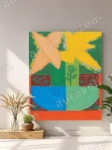 Abstract Geometric Floral Canvas Wall Art for Living Room Home Decor – view 4