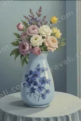 Floral Vase Bouquet Canvas Wall Art for Bedroom Living framed modern home decor