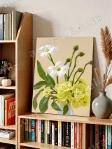 White & Yellow Floral Bouquet Canvas Wall Art for Living Room Home Decor – view 4