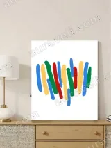 Colorful Abstract Brush Strokes Canvas Wall Art for Home Decor – view 4