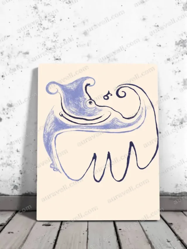Abstract Whimsical Animal Canvas Wall Art for Living Room Home Decor — art print