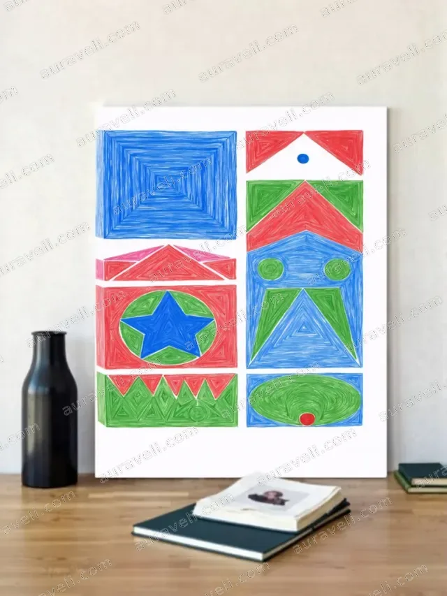 Abstract Colorful Geometric Canvas Wall Art for Home Decor — art print