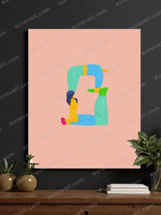 Playful Abstract Human Figure Canvas Wall Art for Living Room Decor — art print