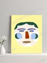 Whimsical Face Abstract Canvas Wall Art for Living Room Home Decor – view 3