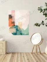 Abstract Pastel Geometric Canvas Wall Art for Living Room Home Decor – view 2