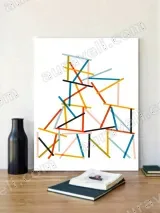 Abstract Colorful Lines Canvas Wall Art for Living Room Home Decor – view 2
