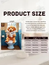 Funny Dog Reading Newspaper on Toilet Canvas Wall Art for Bathroom Decor – view 7