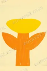 Abstract Citrus - toned Botanical Canvas Wall Art for framed modern home decor