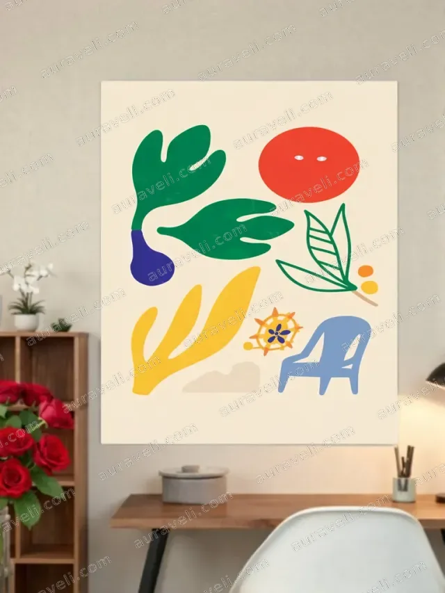 Abstract Summer Botanical Wall Art for Living Room Home Decor — art print