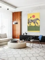 Playful Zebra Canvas Wall Art for Living Room Decor – view 5