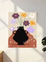 Colorful Floral Vase Canvas Wall Art for Living Room & Bedroom Home Decor – view 2