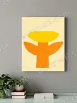 Abstract Citrus - toned Botanical Canvas Wall Art for Living Room Decor