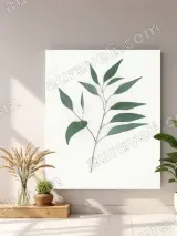 Eucalyptus Leaf Minimalist Canvas Wall Art for Living Room Home Decor – view 4