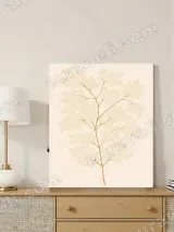 Golden Botanical Leaf Canvas Wall Art for Living Room Decor – view 3