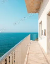 Seaside Balcony Ocean View Canvas Wall Art for Living Room Bedroom Home Decor living room wall art for modern home decor