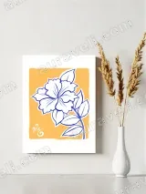 Blue Floral Canvas Wall Art for Bedroom & Living Room Home Decor – view 4