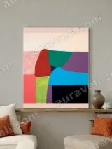 Abstract Color Block Geometric Canvas Wall Art for Living Room Bedroom Home Decor – view 2