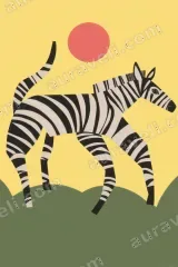 Zebra Minimalist Canvas Wall Art for Living Room Bedroom framed modern home decor