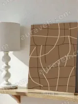Abstract Line Grid Canvas Wall Art for Living Room Bedroom Home Decor – view 4
