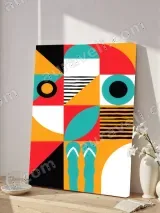 Abstract Geometric Summer Canvas Wall Art for Living Room Decor – view 4