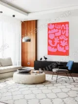 Abstract Pink Organic Shapes Canvas Wall Art for Living Room Home Decor – view 5