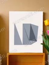 Gray Abstract Geometric Canvas Wall Art for Home Decor – view 2