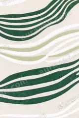 Abstract Green Wave Lines Canvas Wall Art for Living framed modern home decor