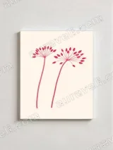 Minimalist Red Floral Canvas Wall Art for Living Room Home Decor – view 2