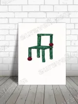 Green Chair with Red Balls Canvas Wall Art for Home Decor – view 3